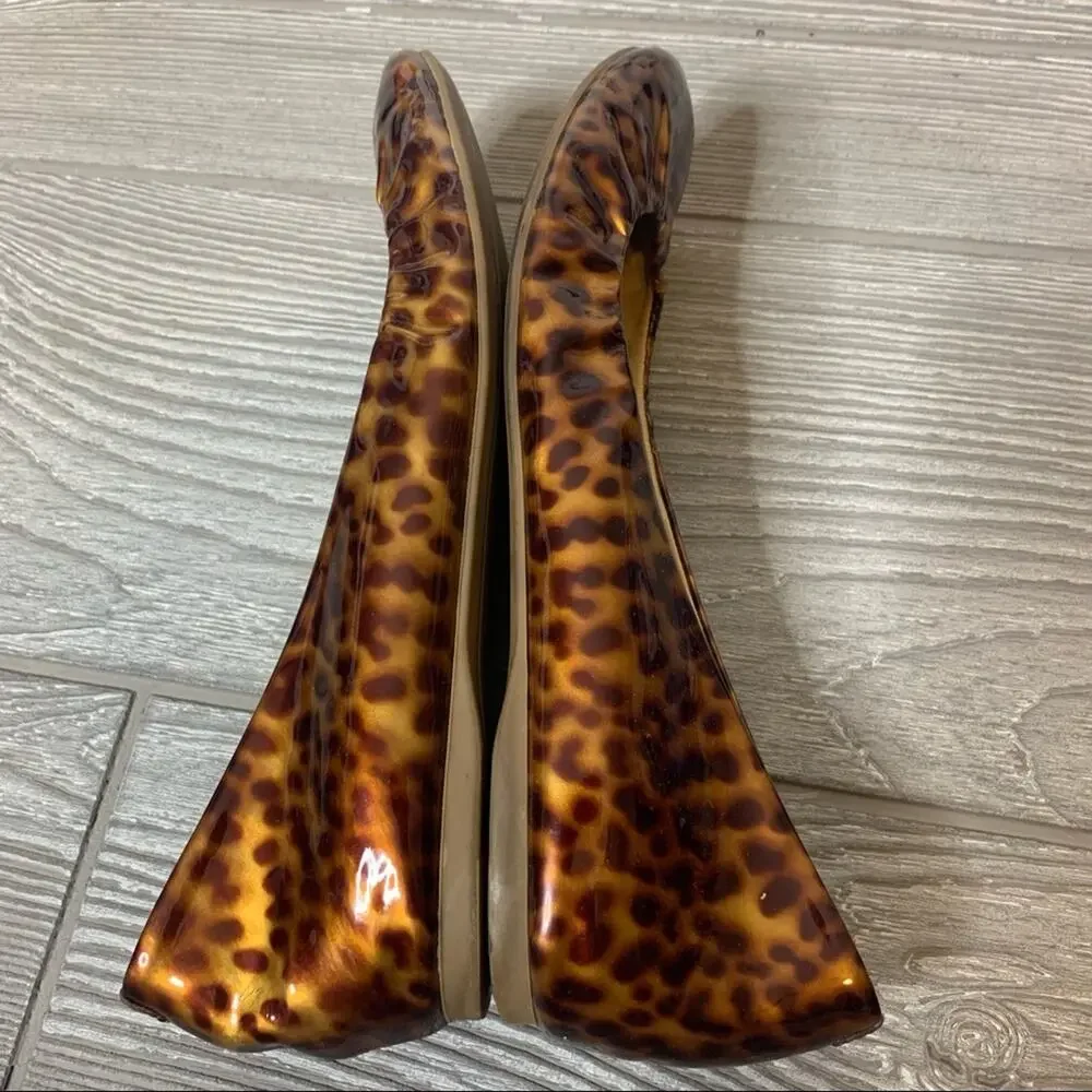 J. Crew patent leather leopard print ballet‎ flats sz 7